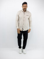 Πουκάμισο Slim Fit - Στενή Γραμμή Μπέζ