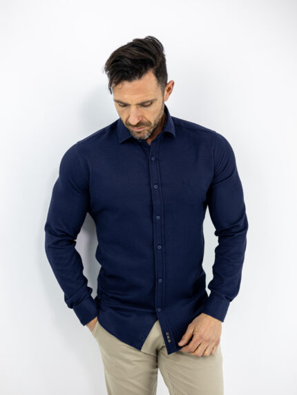 Πουκάμισο Slim Fit - Στενή Γραμμή Μπλέ