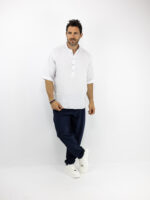 Πουκάμισο Oversized 3/4 Μανίκι Μονόχρωμο Λευκό