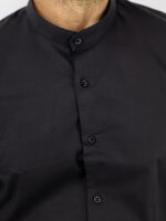 Πουκάμισο Slim Fit Μάο Μαύρο