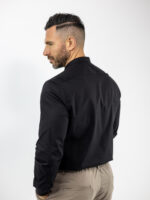 Πουκάμισο Slim Fit Μάο Μαύρο