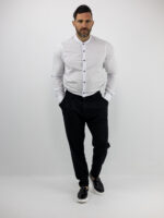 Πουκάμισο Slim Fit Μάο Λευκό