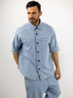 Jean Πουκάμισο Oversized Σιέλ