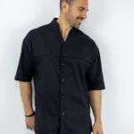 Πουκάμισο Oversized Μονόχρωμο Μαύρο
