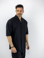 Πουκάμισο Oversized Μονόχρωμο Μαύρο