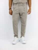 Παντελόνι Jogger Loose Fit με Λάστιχο Πίσω & Πουκάμισο Regular Fit Μάο Με Κρυφή Πατιλέτα Fanco