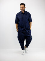 Jean Παντελόνι Cargo Balloon & Jean Πουκάμισο Oversized Μπλέ