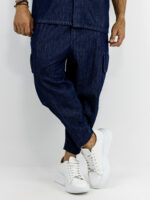 Jean Παντελόνι Cargo Balloon & Jean Πουκάμισο Oversized Μπλέ