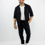 Παντελόνι Jogger Loose Fit & Σακάκι Overshirt Μαύρο