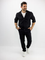 Παντελόνι Jogger Loose Fit & Σακάκι Overshirt Μαύρο