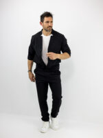 Παντελόνι Jogger Loose Fit & Σακάκι Overshirt Μαύρο