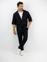 Παντελόνι Jogger Loose Fit & Σακάκι Overshirt Μαύρο