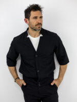 Παντελόνι Jogger Loose Fit & Σακάκι Overshirt Μαύρο