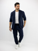 Παντελόνι Jogger Loose Fit & Σακάκι Overshirt Μπλέ