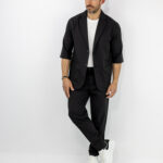 Παντελόνι Jogger Loose Fit & Σακάκι Overshirt Μαύρο