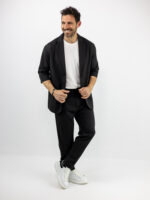 Παντελόνι Jogger Loose Fit & Σακάκι Overshirt Μαύρο