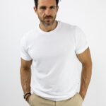 T-Shirt Regular Fit Μονόχρωμο & Λάστιχο Κάτω Λευκό