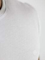 T-Shirt Regular Fit Μονόχρωμο & Λάστιχο Κάτω Λευκό