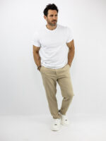 T-Shirt Regular Fit Μονόχρωμο & Λάστιχο Κάτω Λευκό