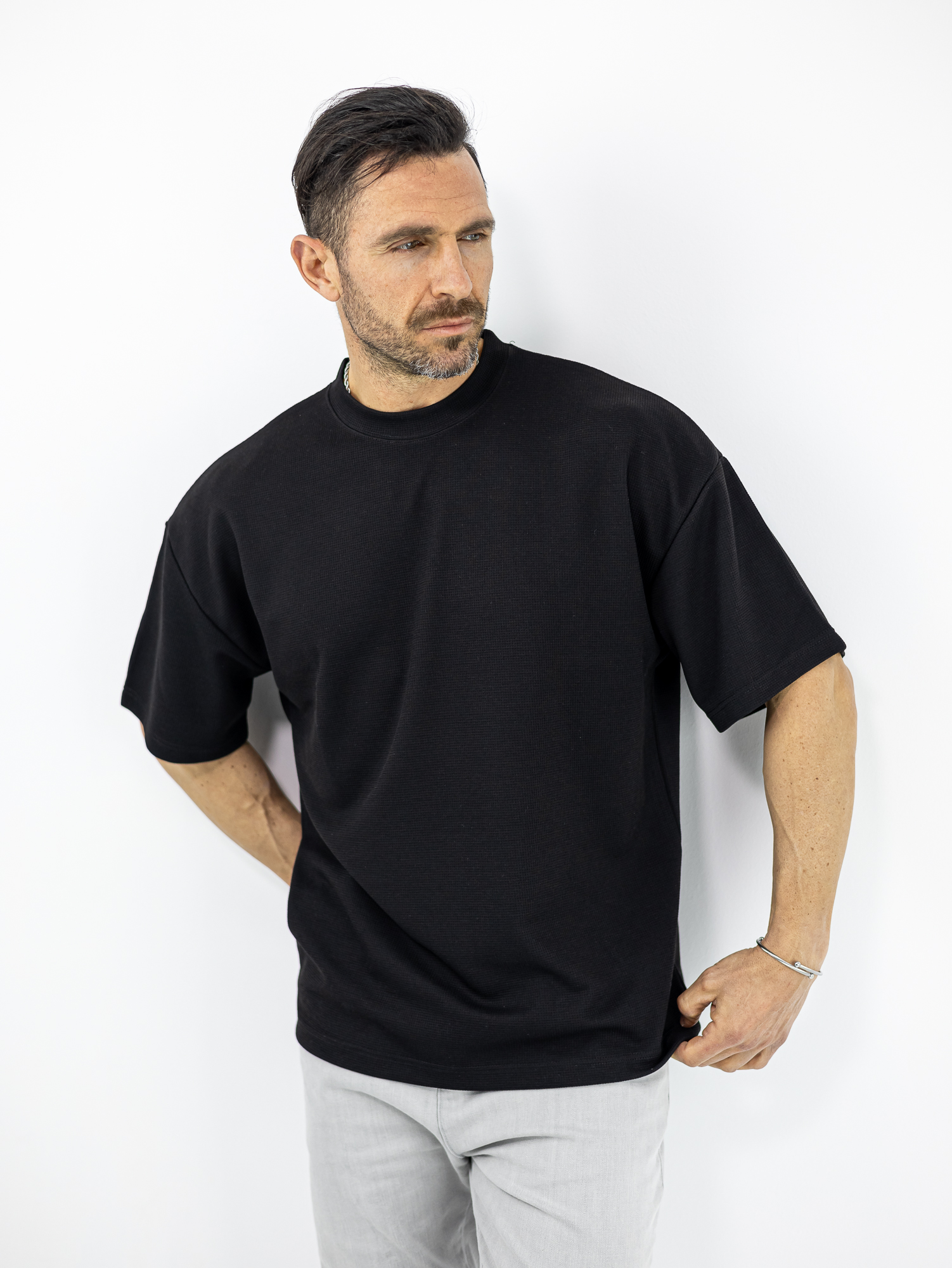 TSHIRT_COTTON4ALL_130047_MAURO_01.jpg T-Shirt Regular Fit Καλαμπόκι Μαύρο