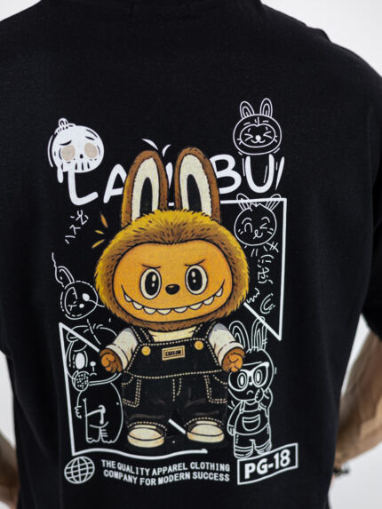 T-Shirt Oversized Labubu Μαύρο