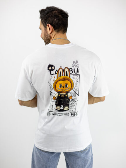 T-Shirt Oversized Labubu Λευκό