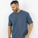 T-Shirt Oversized Μονόχρωμο Πετρόλ