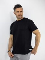 T-Shirt Regular Fit Μονόχρωμο Μαύρο