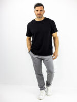 T-Shirt Regular Fit Μονόχρωμο Μαύρο