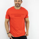 T-Shirt Regular Fit 3D Στάμπα Κόκκινο