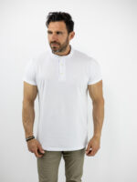 T-Shirt Μάο Regular Fit Μονόχρωμο Λευκό