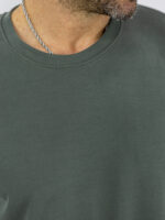 T-Shirt Regular Fit Μονόχρωμο Λαδί