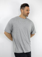 T-Shirt Οversized Μονόχρωμο Γκρί