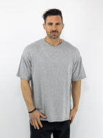 T-Shirt Οversized Μονόχρωμο Γκρί