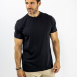 T-Shirt Regular Fit Μονόχρωμο Μαύρο