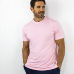 T-Shirt Regular Fit Μονόχρωμο Ρόζ