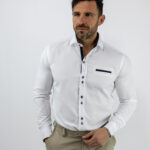 Πουκάμισο Slim Fit - Στενή Γραμμή Λευκό - Ταμπά