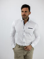 Πουκάμισο Slim Fit - Στενή Γραμμή Λευκό - Ταμπά