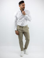 Πουκάμισο Slim Fit - Στενή Γραμμή Λευκό - Ταμπά