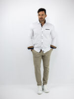 Πουκάμισο Slim Fit - Στενή Γραμμή Λευκό - Ταμπά