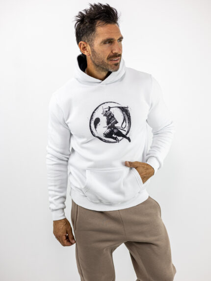 Φούτερ Regular Fit & Κουκούλα Samurai Λευκό