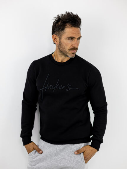Φούτερ Regular Fit Με Κέντημα Μονοχρώμο Μαύρο