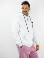 Ζακέτα Φούτερ Regular Fit Με Κουκούλα & Στάμπα Πίσω Λεύκη