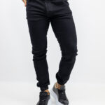 Παντελόνι Jean Slim Fit & Λάστιχο Κάτω Μαύρο
