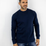 Μπλούζα Regular Fit Μονόχρωμη Μπλέ