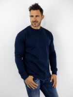 Μπλούζα Regular Fit Μονόχρωμη Μπλέ
