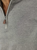 Μπλούζα Regular Fit Πλεκτή & Φερμουάρ Γκρί