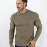 Μπλούζα Regular Fit Πλεκτή Καφέ