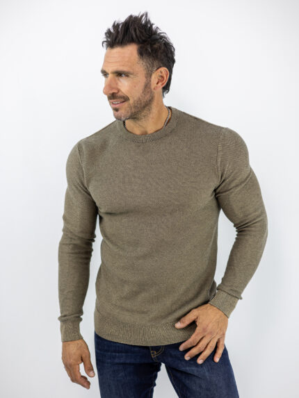 Μπλούζα Regular Fit Πλεκτή Καφέ