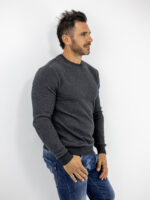 Μπλούζα Regular Fit Πλεκτή Μονόχρωμη Γκρί